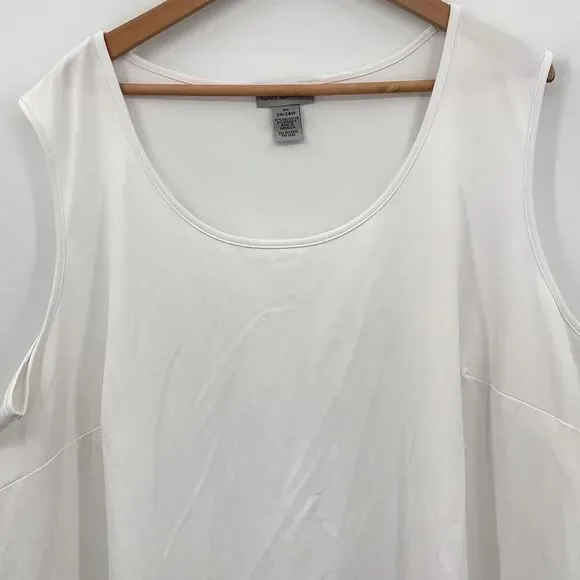 Catherines WHITE Sleeveless Tank Shell Camisole Top Womens 3X 26/28W Stretchy - Picture 3 of 4